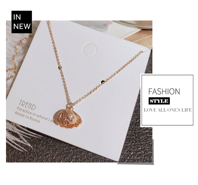 INS Necklace Women's Korean Internet Celebrity Same Style Shell Pearl