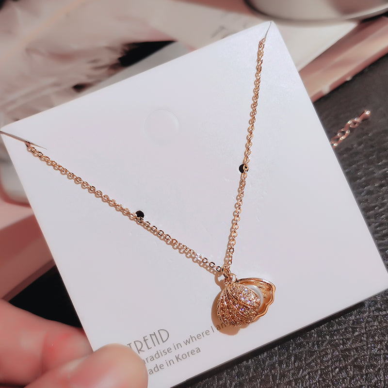 INS Necklace Women's Korean Internet Celebrity Same Style Shell Pearl