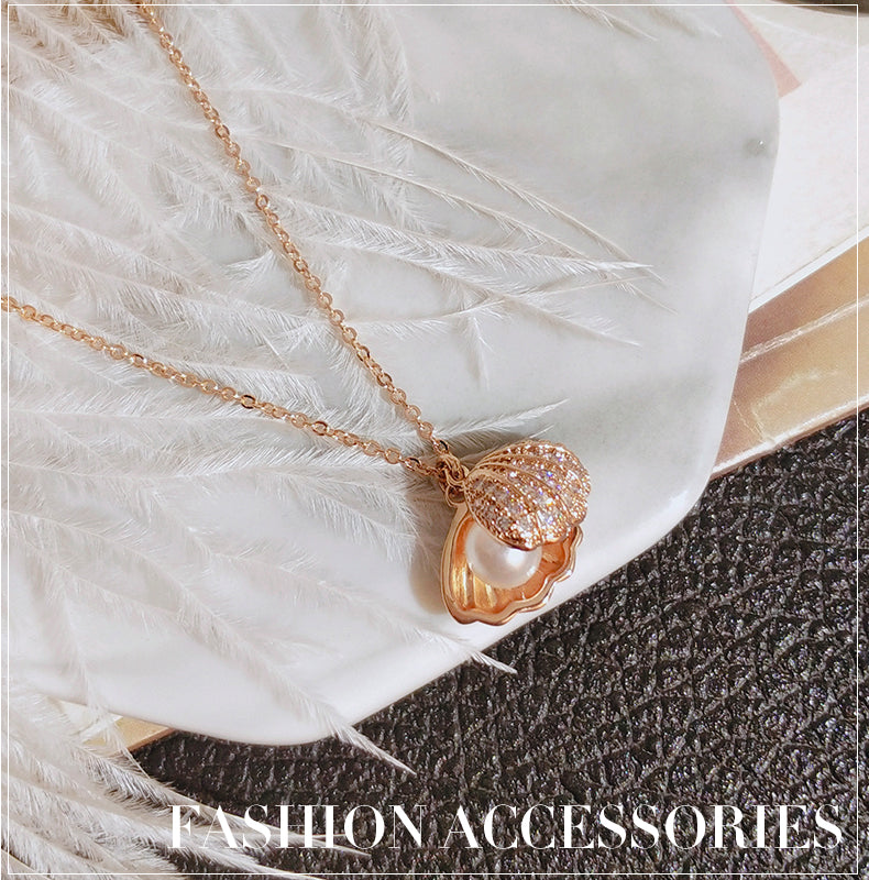 INS Necklace Women's Korean Internet Celebrity Same Style Shell Pearl