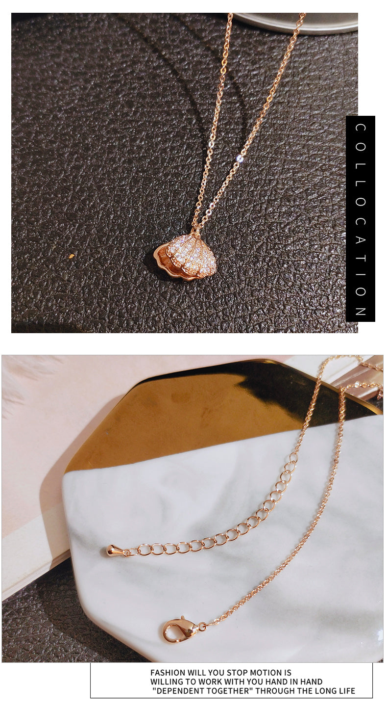 INS Necklace Women's Korean Internet Celebrity Same Style Shell Pearl