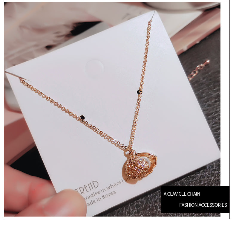 INS Necklace Women's Korean Internet Celebrity Same Style Shell Pearl