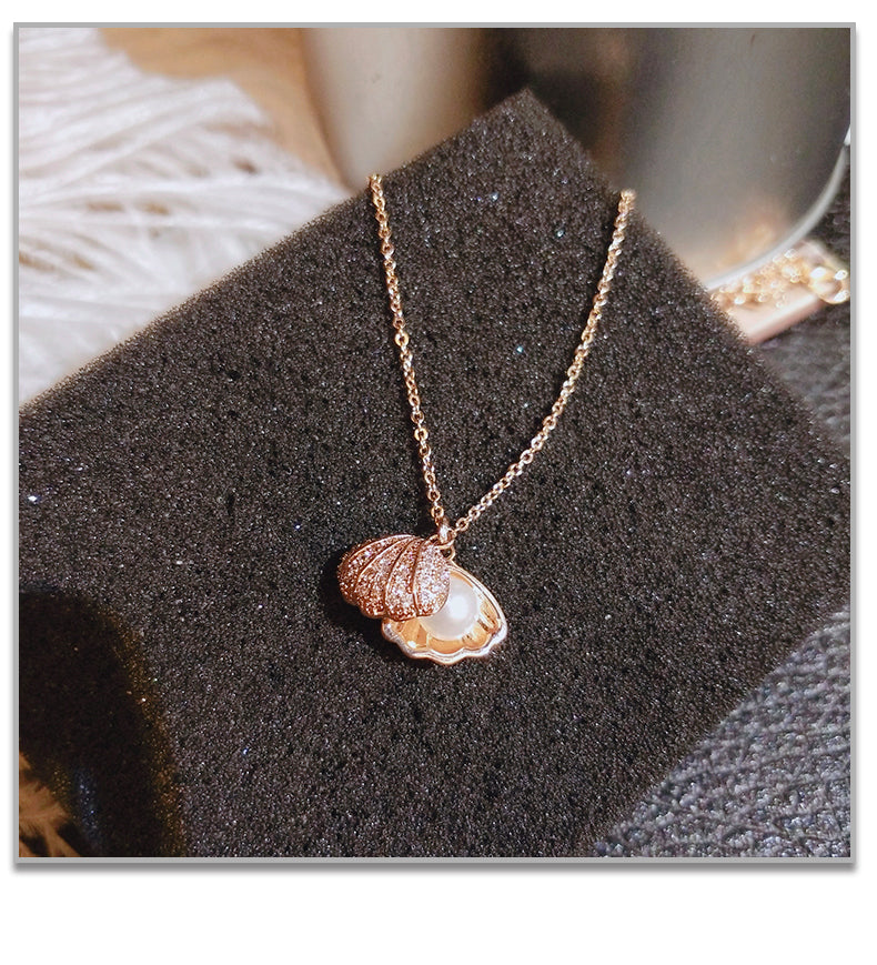 INS Necklace Women's Korean Internet Celebrity Same Style Shell Pearl